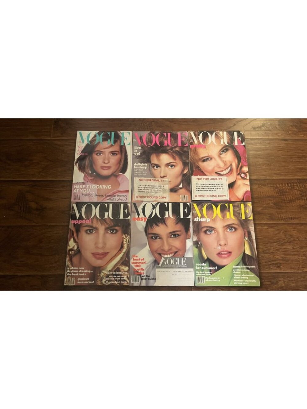 Vintage Lot of 6 LATE 1980s VOGUE Magazine Collector Set Fashion